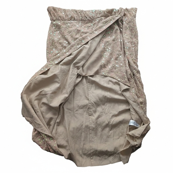 Brand New ASOS Curve beige Sequin Midi Wrap Dress, Size 22 - Picture 12 of 12